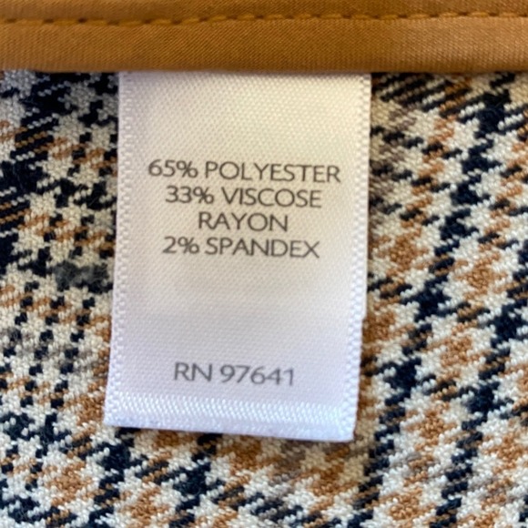 J. Jill Women's One Button Houndstooth Blazer Plaid Tigers Eye Stretch Petite M - Picture 12 of 13